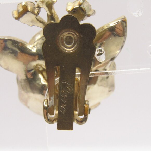 Vintage Coro Flower Brooch and Earrings Set - Picture 8 of 15